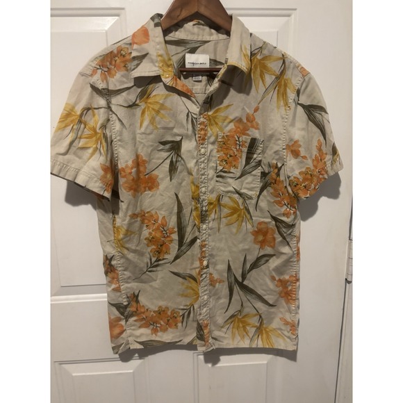 American Eagle Outfitters Other - American Eagle Shirt Hawaiian Men's Tropical Button Up Med Yellow‎ Orange